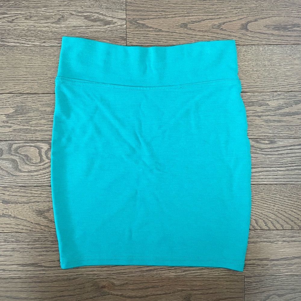 Basic Jersey Mini Skirt - Turquoise/ Teal
